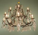 Antieke kroonluchter van maar liefst 100 cm ø, Ophalen of Verzenden, Gebruikt, Glas, Antiek mid century design regency