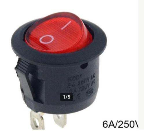 Wipschakelaar 250 V/AC 6 A 1 x uit/aan R13-112B B/R 230 V va, Hobby en Vrije tijd, Elektronica-componenten, Nieuw, Ophalen of Verzenden