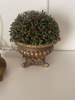 Bronze bloembakje met groen bolletje, Groen, Ophalen of Verzenden, Zo goed als nieuw