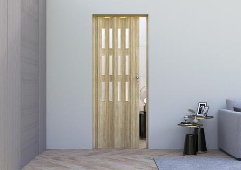 KoRTING Fortesrl Luciana vouwdeur glas in licht cognac eiken, Huis en Inrichting, Stoffering | Gordijnen en Lamellen, Nieuw, 200 cm of meer