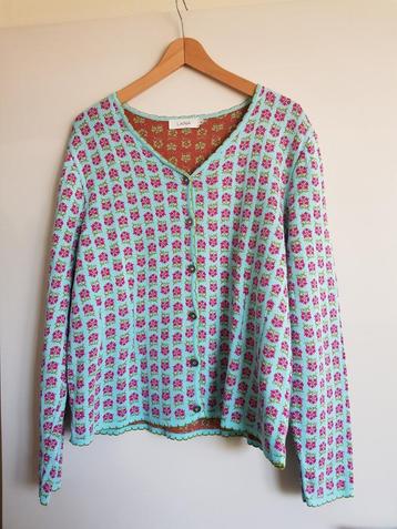 Lana bio katoen turkoise, roze, groen vest maat XL/ 42 NIEUW beschikbaar voor biedingen