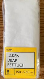 Wit laken 150 x 250 cm nieuw!, Huis en Inrichting, Eenpersoons, Wit, Overige typen, Nieuw