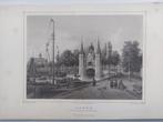 136 / Waterpoort te Sneek Gravure uit 1860 van J.L. Terwen, Antiek en Kunst, Kunst | Etsen en Gravures, Ophalen of Verzenden