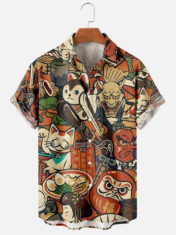 Japans overhemd (heren mannen feest shirt zomer hawaii) beschikbaar voor biedingen