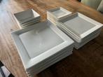 Compleet wit vierkante servies set, Ophalen, Zo goed als nieuw, Bord(en), Effen