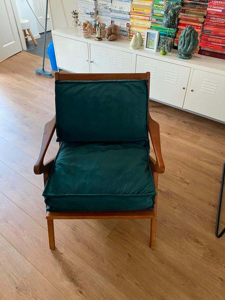 Design fauteuils, Huis en Inrichting, Stoelen, Zo goed als nieuw, Twee, Hout, Bruin, Ophalen