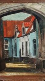 Olieverf op hout Hofje van Bakenes Haarlem, Antiek en Kunst, Kunst | Schilderijen | Klassiek, Ophalen