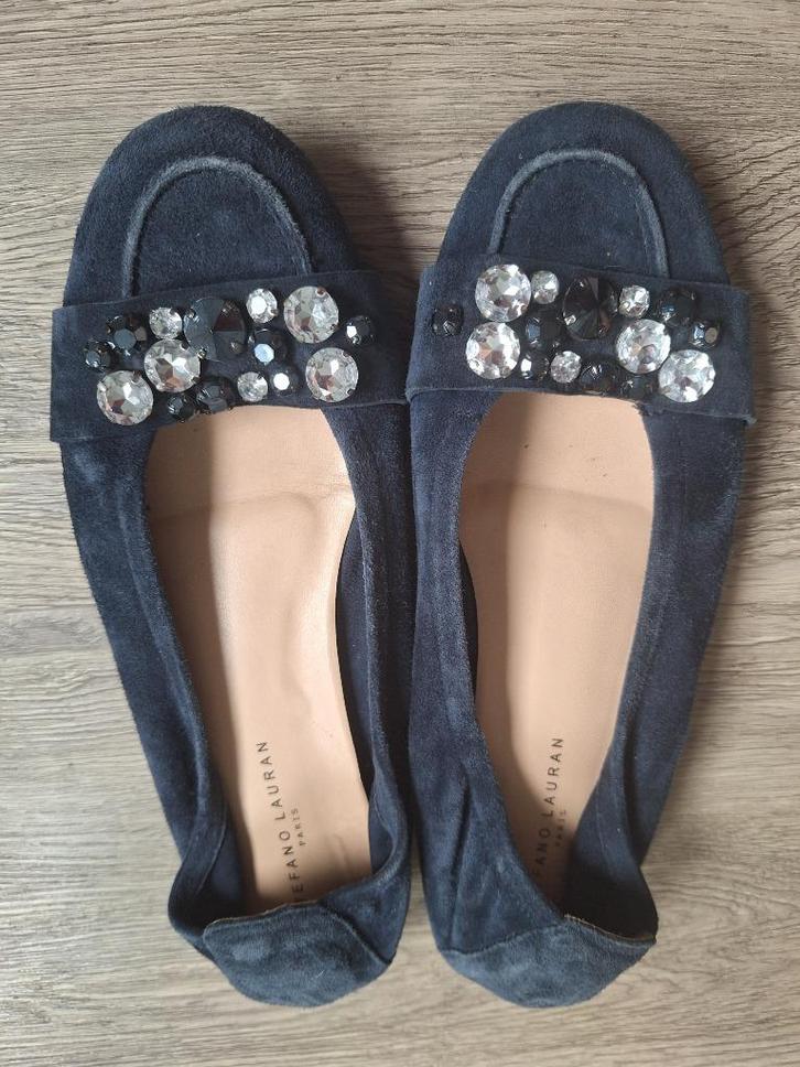 Ballerina suède blauw maat 41 zgan, Kleding | Dames, Schoenen, Zo goed als nieuw, Ballerina's, Blauw, Ophalen of Verzenden