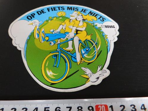 sticker Op de fiets mis je niets  BOVAG, Verzamelen, Stickers, Zo goed als nieuw, Bedrijf of Vereniging, Ophalen