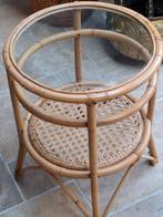 Prachtig bamboe webbing bijzettafel, Huis en Inrichting, 45 tot 60 cm, Minder dan 55 cm, Bamboe, Rond
