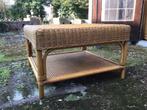 Rotan (salon) tafel, Huis en Inrichting, Tafels | Salontafels, Ophalen, 50 tot 100 cm, Rond, Zo goed als nieuw