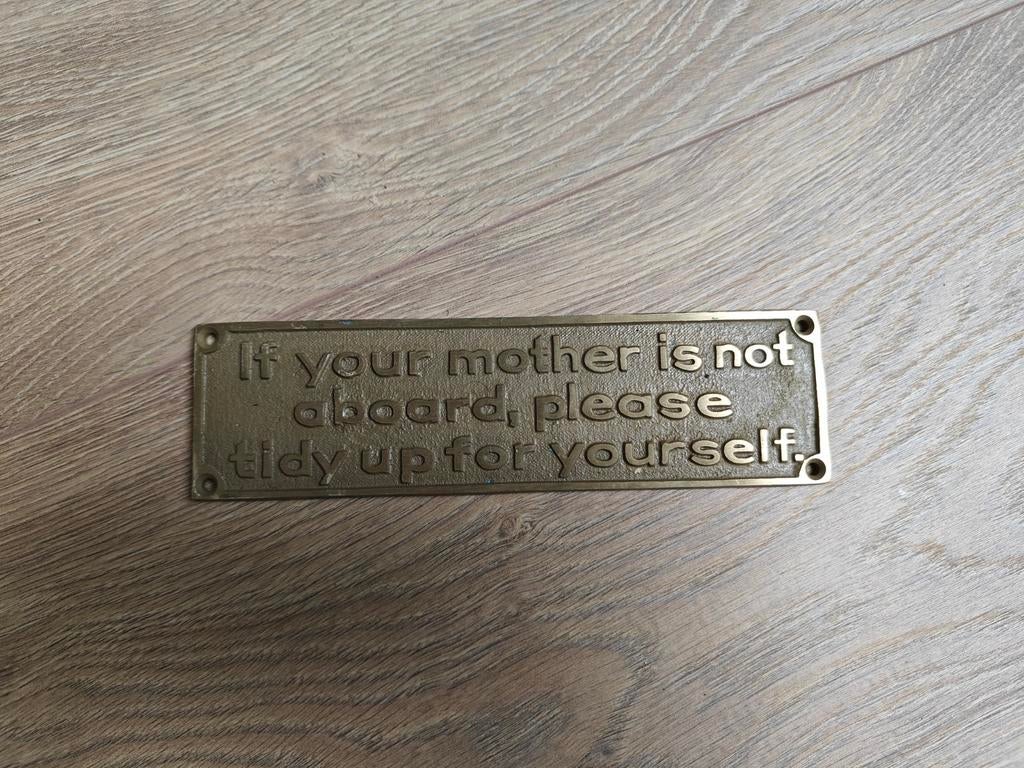 Messing plaatje, Ophalen of Verzenden, Zo goed als nieuw, Interieur en Kussens