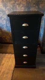 Zwart ladekastje, Huis en Inrichting, Kasten | Ladekasten, Ophalen, 100 tot 150 cm, 5 laden of meer, Zo goed als nieuw