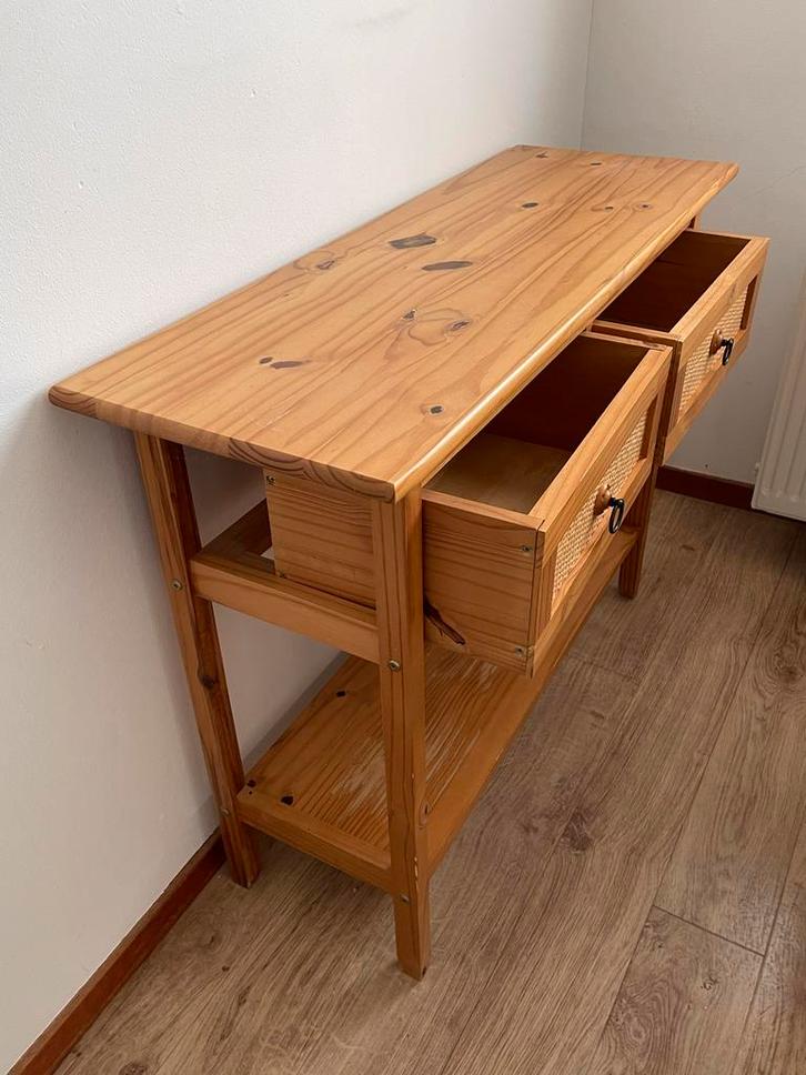 Grenen kastje / sidetable met lades, Huis en Inrichting, Kasten | Dressoirs, Gebruikt, Minder dan 50 cm, 25 tot 50 cm, Met lade(s)