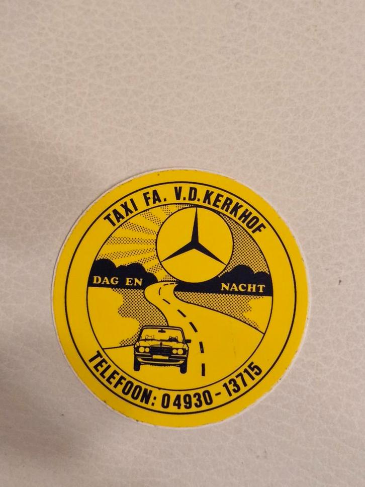 634 Vintage Taxi V.D. Kerkhof Sticker, Auto diversen, Autostickers, Ophalen of Verzenden