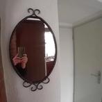 Vintage spiegel met gietijzer, Huis en Inrichting, Woonaccessoires | Spiegels, Minder dan 50 cm, Ophalen of Verzenden, Zo goed als nieuw