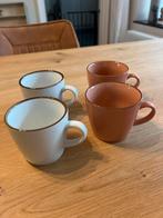 4 Xenos Koffiemokken - Wit & Oudroze, Gebruikt, Keramiek, Ophalen of Verzenden, Effen