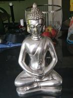 Zilveren boeddha 30 cm hoog., Huis en Inrichting, Ophalen of Verzenden, Zo goed als nieuw