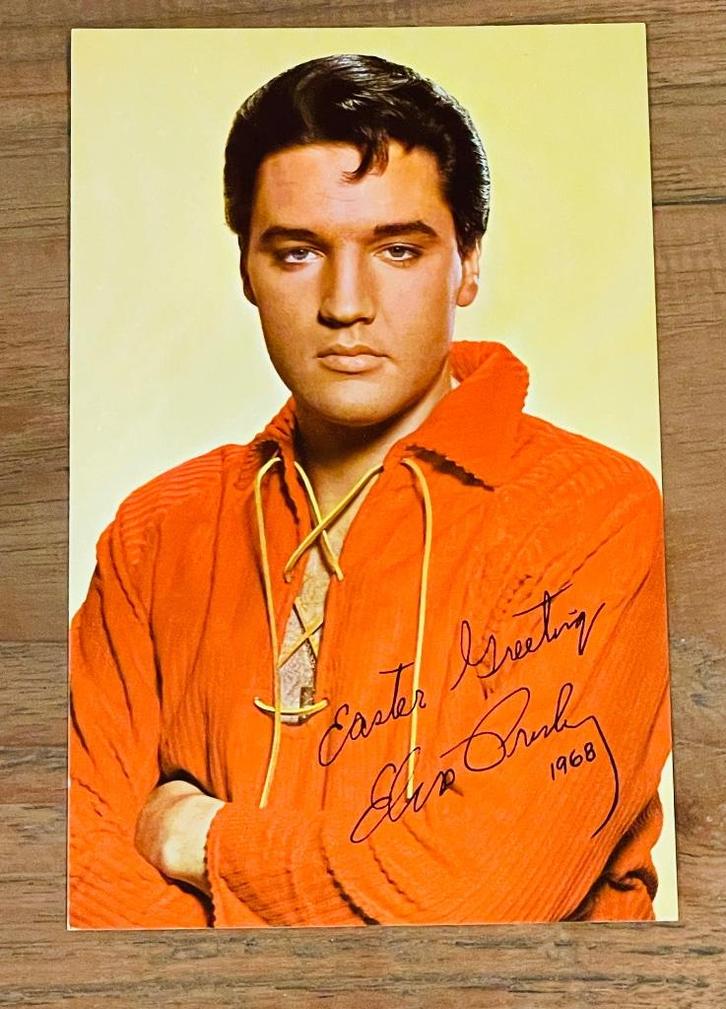 Originele Elvis Presley Easter Card - USA 1968 - Mint!, Verzamelen, Muziek, Artiesten en Beroemdheden, Zo goed als nieuw, Foto of Kaart