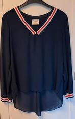 Terra di Siena blouse - marine met rood/wit accenten, Kleding | Dames, Terra di Siena, Verzenden, Zo goed als nieuw, Blauw