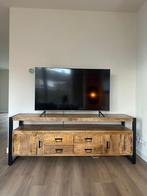 Mangohout TV Meubel met Metalen Frame, Huis en Inrichting, Kasten | Televisiemeubels, Ophalen, Gebruikt, 150 tot 200 cm, Minder dan 100 cm