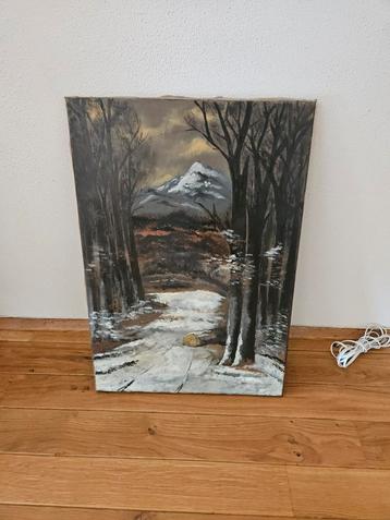Winters Landschap - Olieverf op Doek beschikbaar voor biedingen