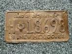 Kentekenplaat licenseplate New Mexico 1968 USA, Verzenden, Gebruikt, Auto's