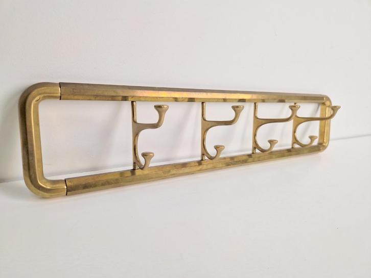 Vintage art deco wandkapstok messing kapstok Regency ‘50, Huis en Inrichting, Woonaccessoires | Kapstokken, Zo goed als nieuw