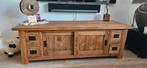 Teakhouten TV Meubel met Schuifdeuren, Huis en Inrichting, Kasten | Televisiemeubels, Ophalen, 100 tot 150 cm, Teakhout, Minder dan 100 cm