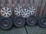 Winterbanden,Stalen velg 205/55/R16 + siervelgen Ford logo., Ophalen of Verzenden, Gebruikt