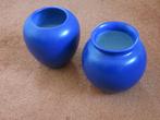vazen, steen rond, donker blauw, ca 16cm hoog Set van twee, Huis en Inrichting, Woonaccessoires | Vazen, Minder dan 50 cm, Blauw