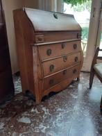 Eiken Louis XVI Klepbureau,18de eeuw met Bronzen slotplaten, Ophalen of Verzenden, Gebruikt, Bureau