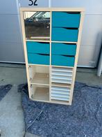 IKEA KALLAX 4x2 met inzetten - Houtkleur, Ophalen, 120 tot 170 cm, Zo goed als nieuw, .