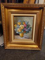 Twee kleine schilderijen met bloemmotief, Antiek en Kunst, Kunst | Schilderijen | Klassiek, Ophalen