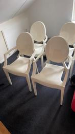 4x Louis Ghost stoelen by Kartell van Philippe Starck, Vier, Kunststof, Design, Wit