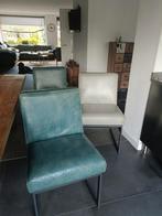 3 mooie lederen eetkamerstoelen kleur groen, Huis en Inrichting, Ophalen of Verzenden, Zo goed als nieuw, Overige kleuren, Vijf, Zes of meer stoelen