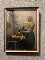 Het melkmeisje op print - oud - 19,5x25,5 incl kader, Ophalen of Verzenden