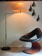 Vintage design vloerlamp zwenkarm van Chrome 180 cm hoog, Ophalen, Zo goed als nieuw, 150 tot 200 cm