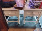 2x Vintage Nachtkastjes/Bijzettafels, Huis en Inrichting, Slaapkamer | Nachtkastjes, Ophalen, Minder dan 45 cm, Minder dan 55 cm