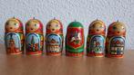 6 vintage russische houten matroesjka poppetjes., Verzamelen, Poppetjes en Figuurtjes, Ophalen of Verzenden, Zo goed als nieuw