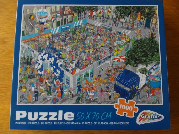 Te koop legpuzzel Grafix, 1000 stukjes, Action Stores., Hobby en Vrije tijd, Denksport en Puzzels, Zo goed als nieuw, Legpuzzel