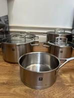Zwilling pannenset 5 delig- zo goed als nieuw, Ophalen of Verzenden, Zo goed als nieuw, Rvs, Pannenset