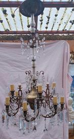 Antieke Franse Kroonluchter Kristal & Koper, Ophalen