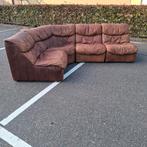 Vintage leren zitelementen fauteuil stoel bankstel, Huis en Inrichting, Fauteuils, Ophalen, Gebruikt, Leer, 50 tot 75 cm