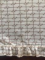 Vitrage inbetween wit bruin 120 cm hoog rouche retro vintage, Bruin, 120 cm of meer, Ophalen of Verzenden, Zo goed als nieuw