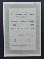 Fridor Fabrieken (Naaimachines) - 's-Gravenhage 1955, Verzenden, 1950 tot 1970, Aandeel