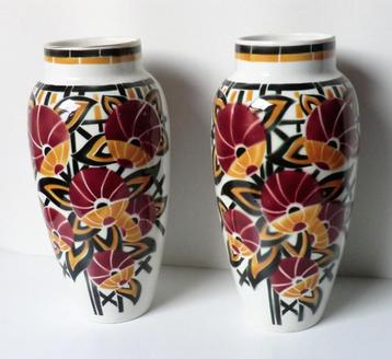 SET VAZEN ART DÉCO MET JARDINIÈRE beschikbaar voor biedingen