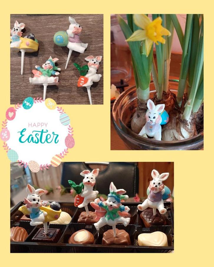 Paas Cupcake Toppers - Paashaas Figuurtjes, Hobby en Vrije tijd, Feestartikelen, Nieuw, Versiering, Pasen, Ophalen of Verzenden