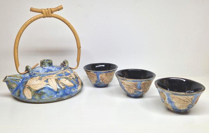 Japanse stijl theeset Tenmoku Pottery, Maleisië., Antiek en Kunst, Antiek | Keramiek en Aardewerk, Ophalen of Verzenden