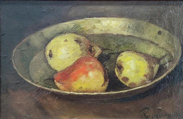 Roel Wildeboer (1902-1989) - Stilleven met fruit op schaal, Antiek en Kunst, Kunst | Schilderijen | Klassiek, Ophalen of Verzenden